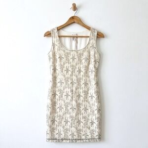 MSSP Max Studio Specialty Products Lace Beaded Sheath Dress Size Small Ivory‎